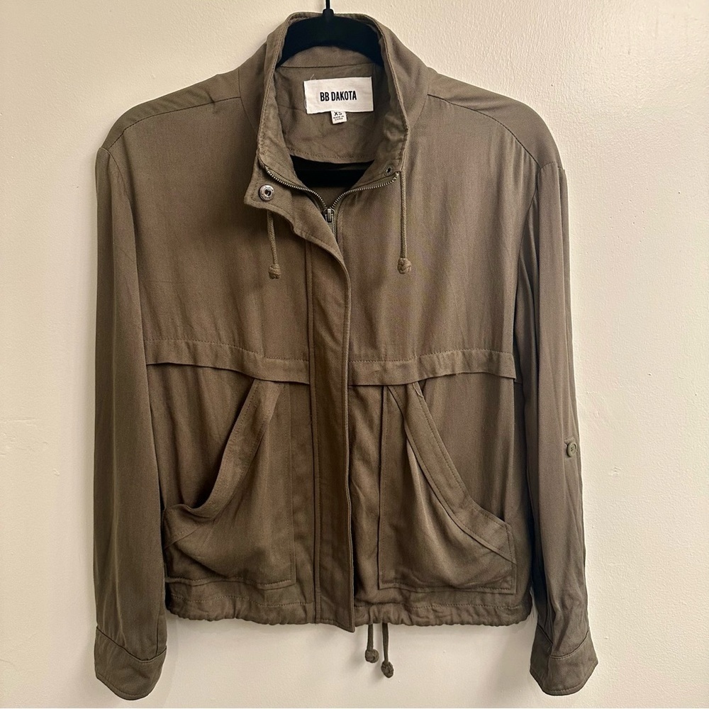 BB Dakota Women's Utility Jacket in Olive Green Sz XS